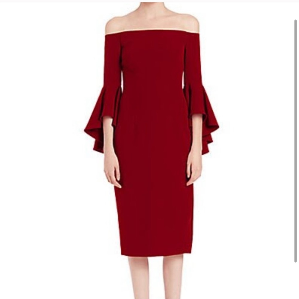 NWT Milly Selena Bell Sleeve Dress in Bordeaux